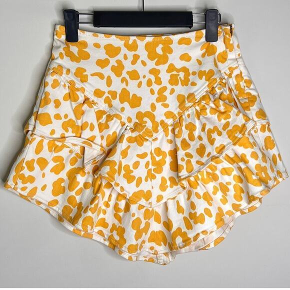 MOTHER Floral Leopard High Rise Ruffle Mini Skirt Second Chance Women's Size 27 - Picture 3 of 9